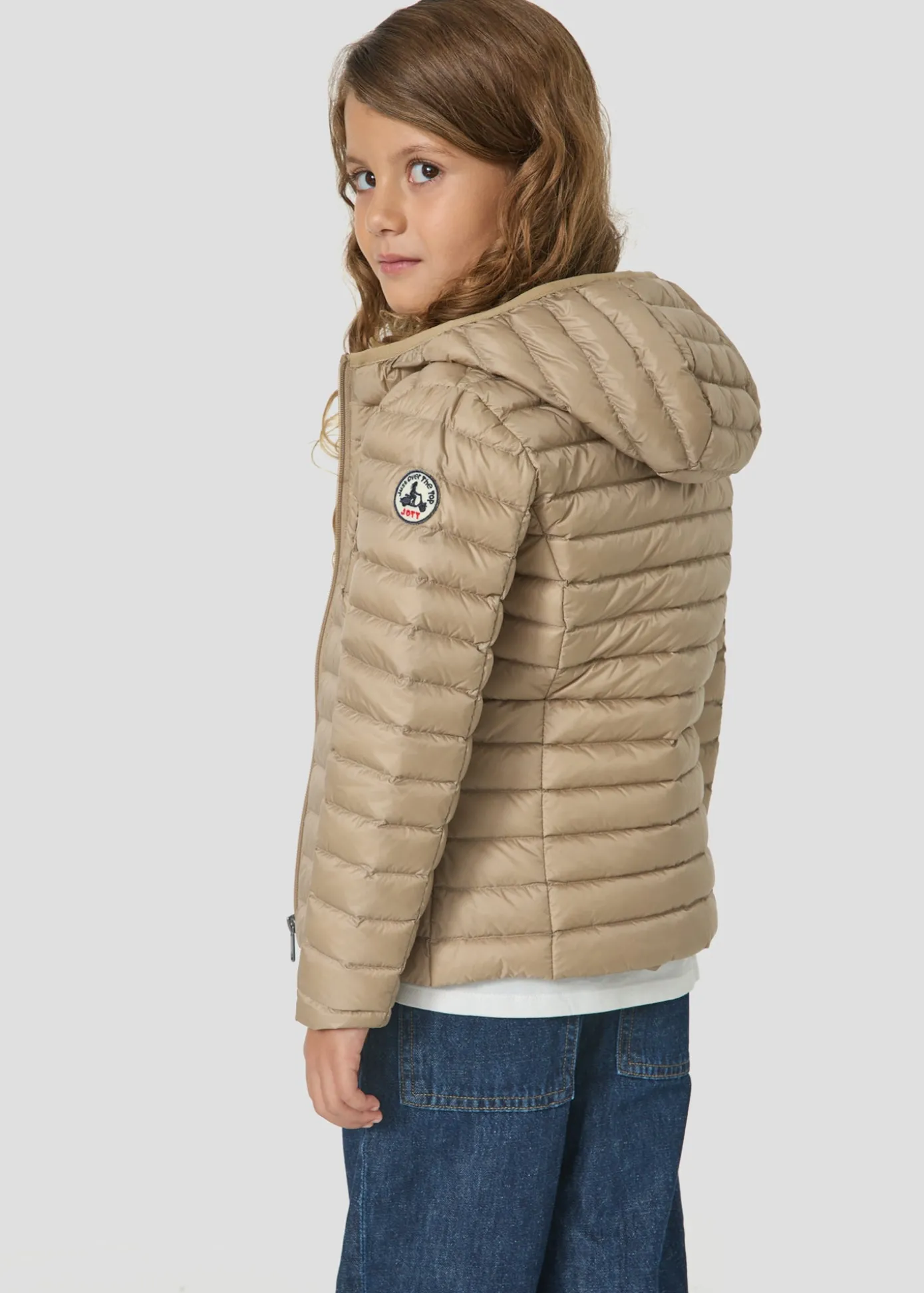 Doudoune légère à capuche enfant Beige Carla