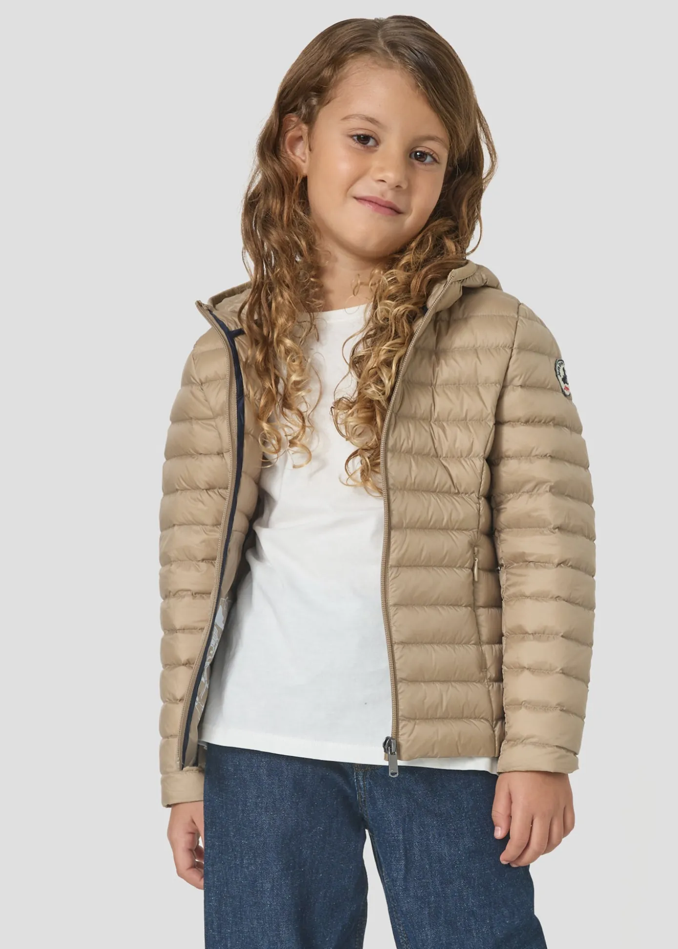 Doudoune légère à capuche enfant Beige Carla