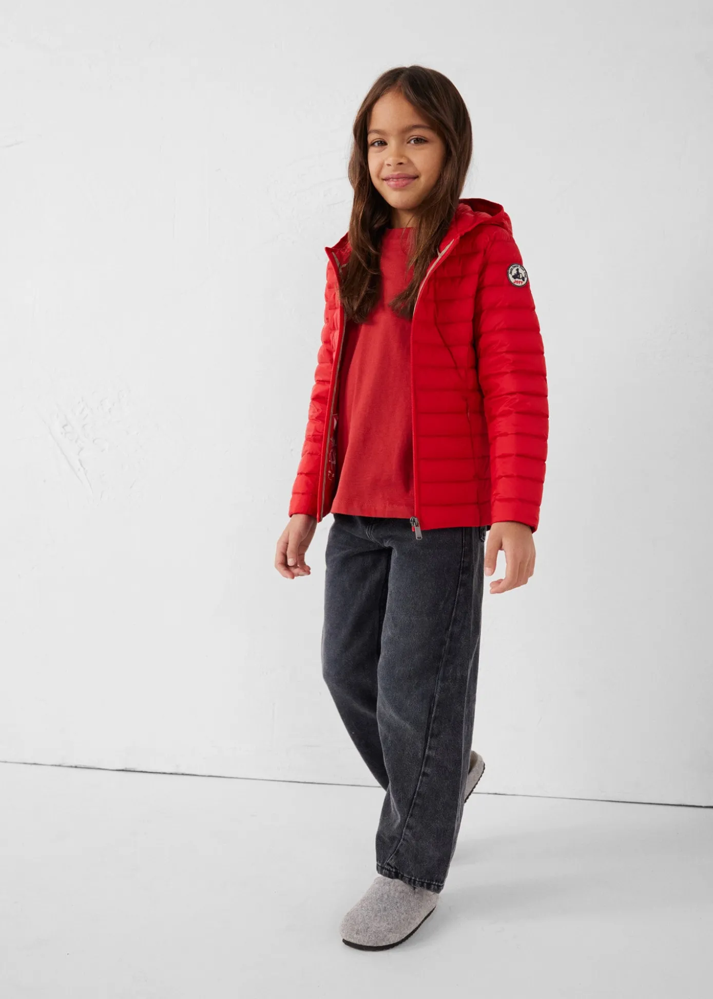 Doudoune légère à capuche enfant Rouge carmin Carla