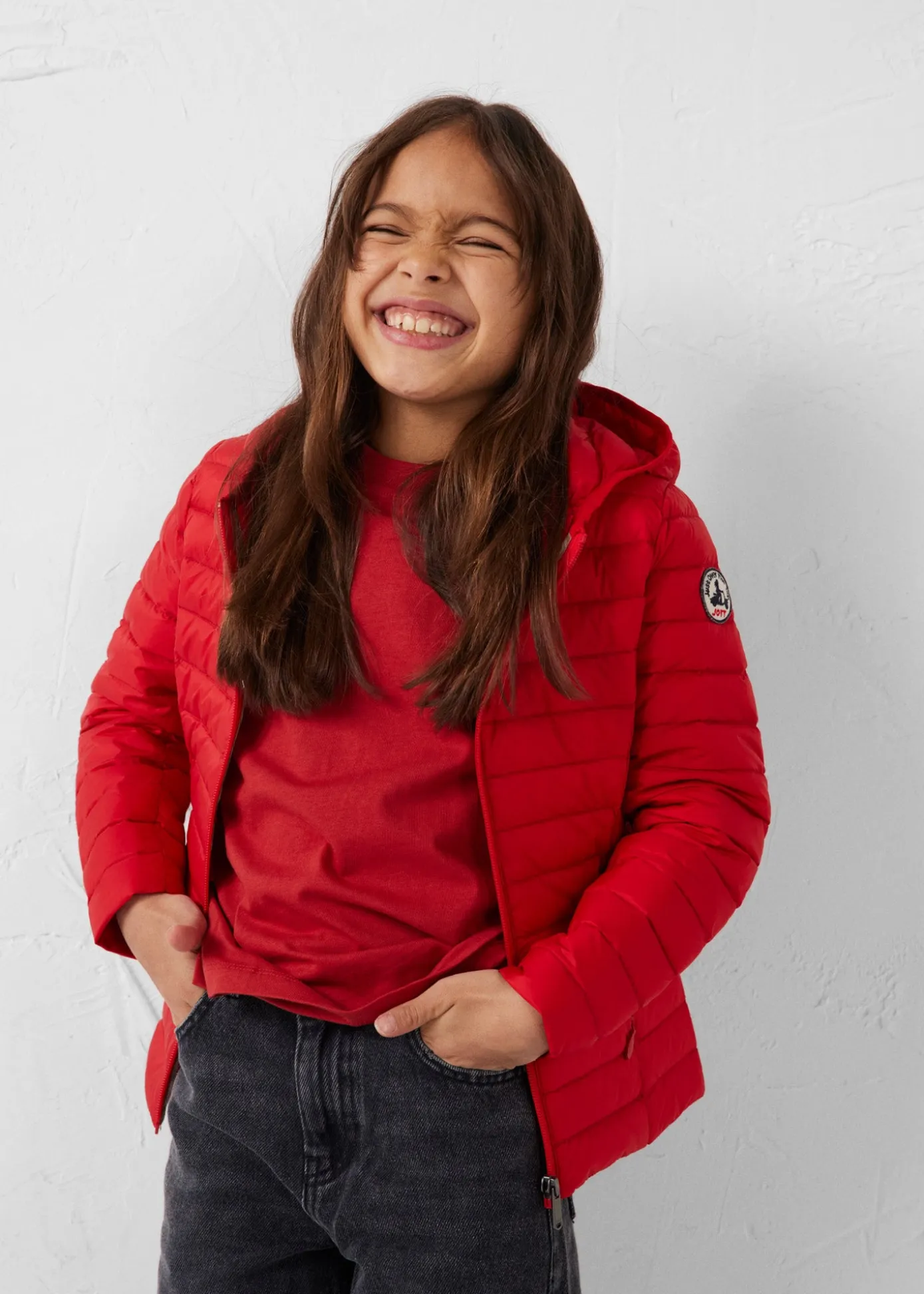 Doudoune légère à capuche enfant Rouge carmin Carla