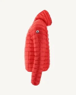 Doudoune légère à capuche Rouge vif Nico