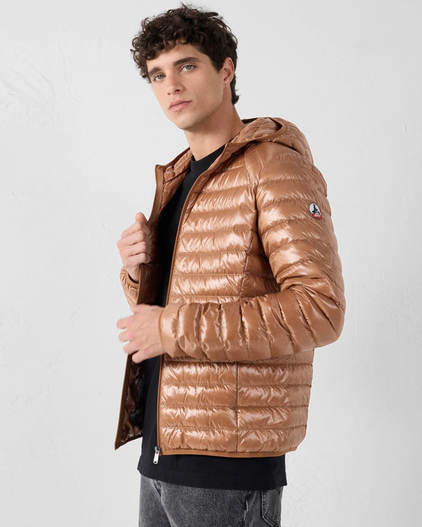 Doudoune légère à capuche Sucre roux Nico shiny