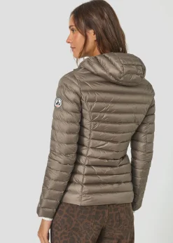 Doudoune légère à capuche Taupe Cloe