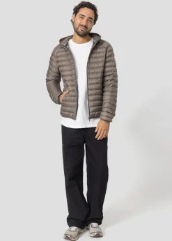 Doudoune légère à capuche Taupe Nico