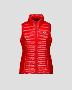 Doudoune légère sans manches Rouge carmin Seda shiny