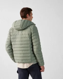 Doudoune légère stretch à capuche Vert minéral Frantz