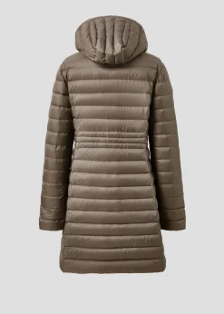 Doudoune longue à capuche Taupe Vero 2.0