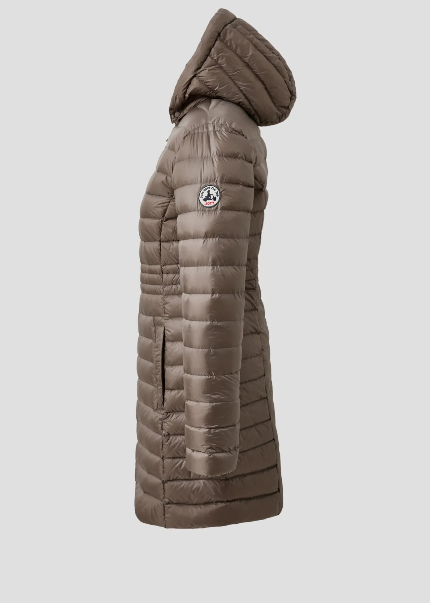 Doudoune longue à capuche Taupe Vero 2.0
