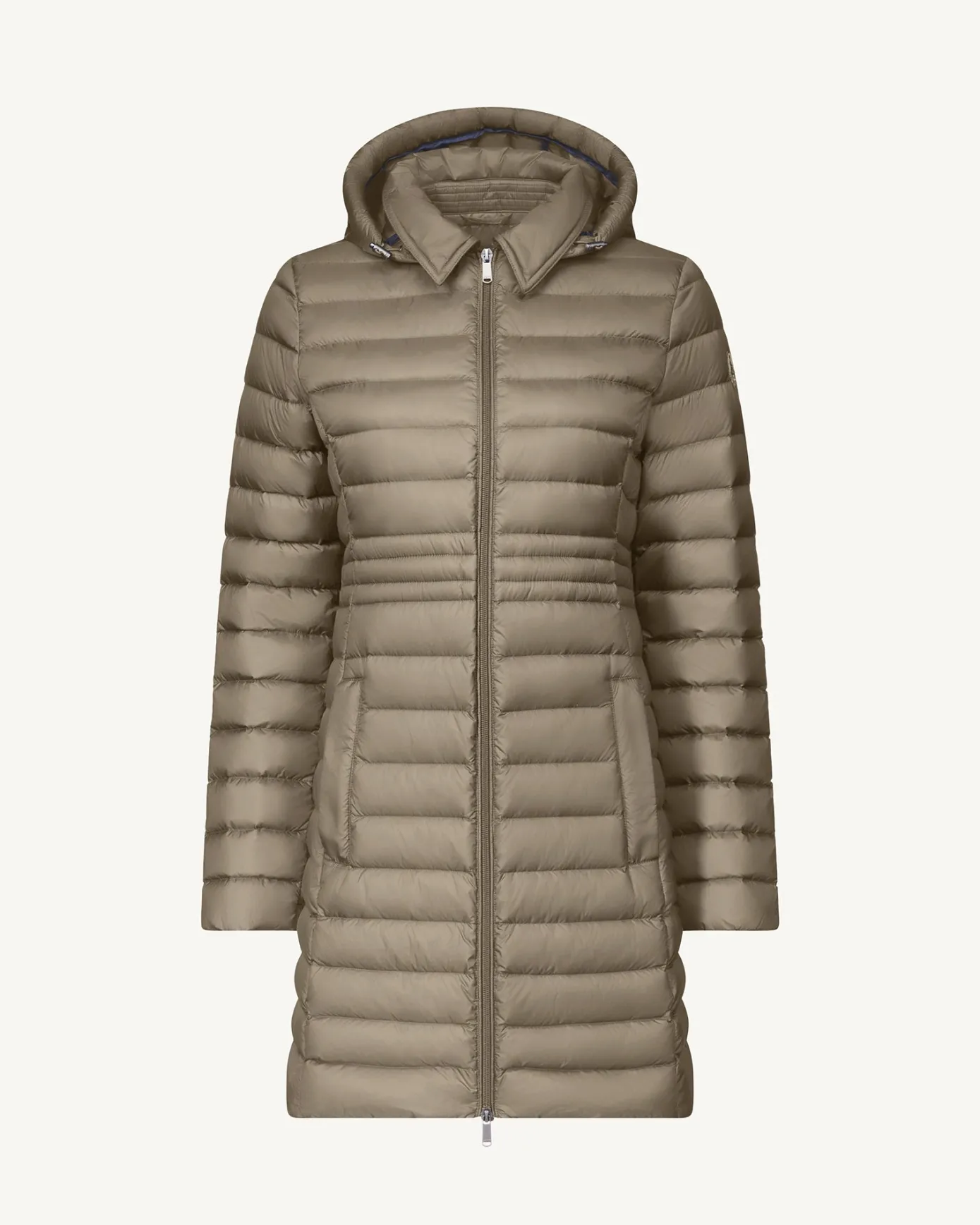 Doudoune longue à capuche Taupe Vero 2.0