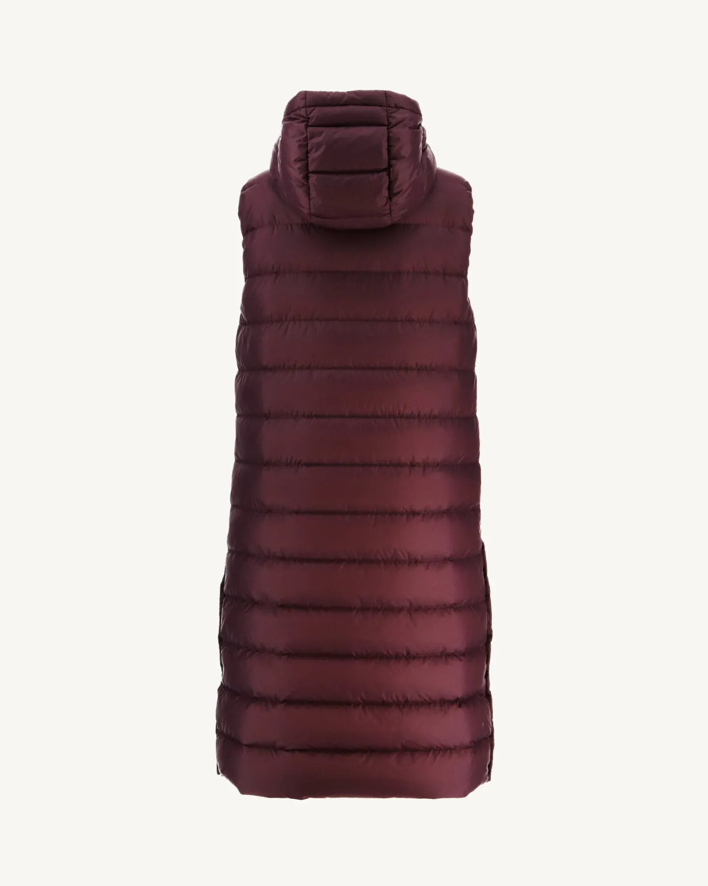 Doudoune longue droite à capuche Aubergine Lola
