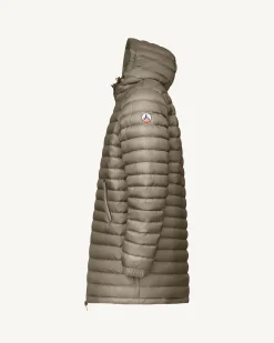 Doudoune longue réversible à capuche Army/Beige Amsterdam 2.0