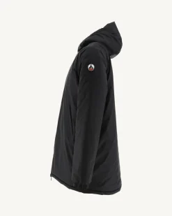 Doudoune longue réversible à capuche Noir/Gris clair Amsterdam
