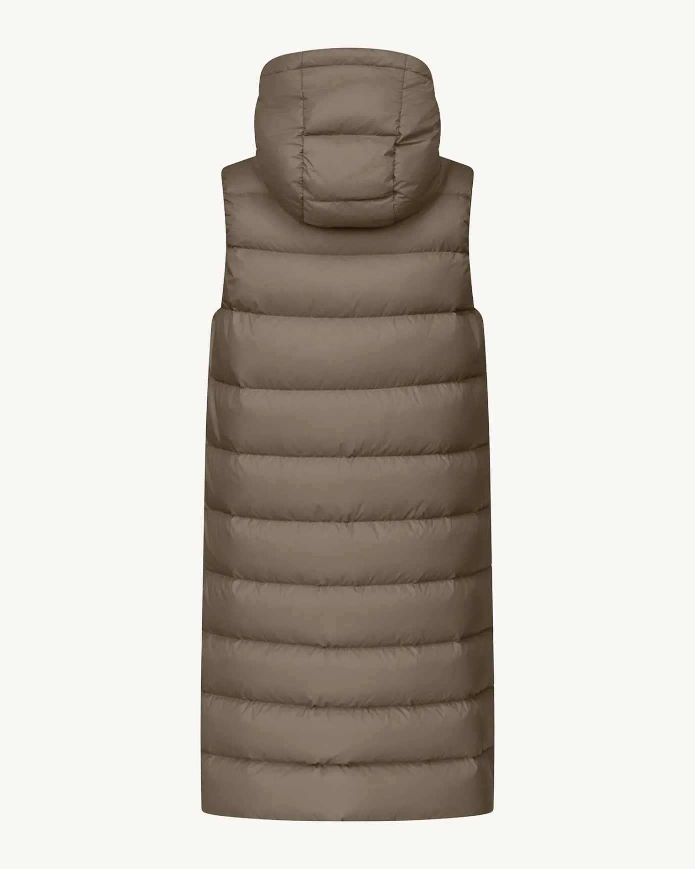 Doudoune longue sans manches Taupe Manon