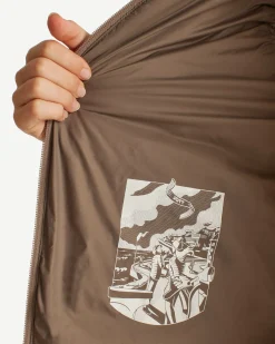 Doudoune longue sans manches Taupe Manon