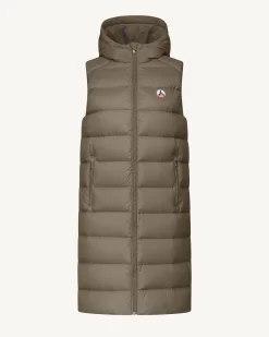 Doudoune longue sans manches Taupe Manon