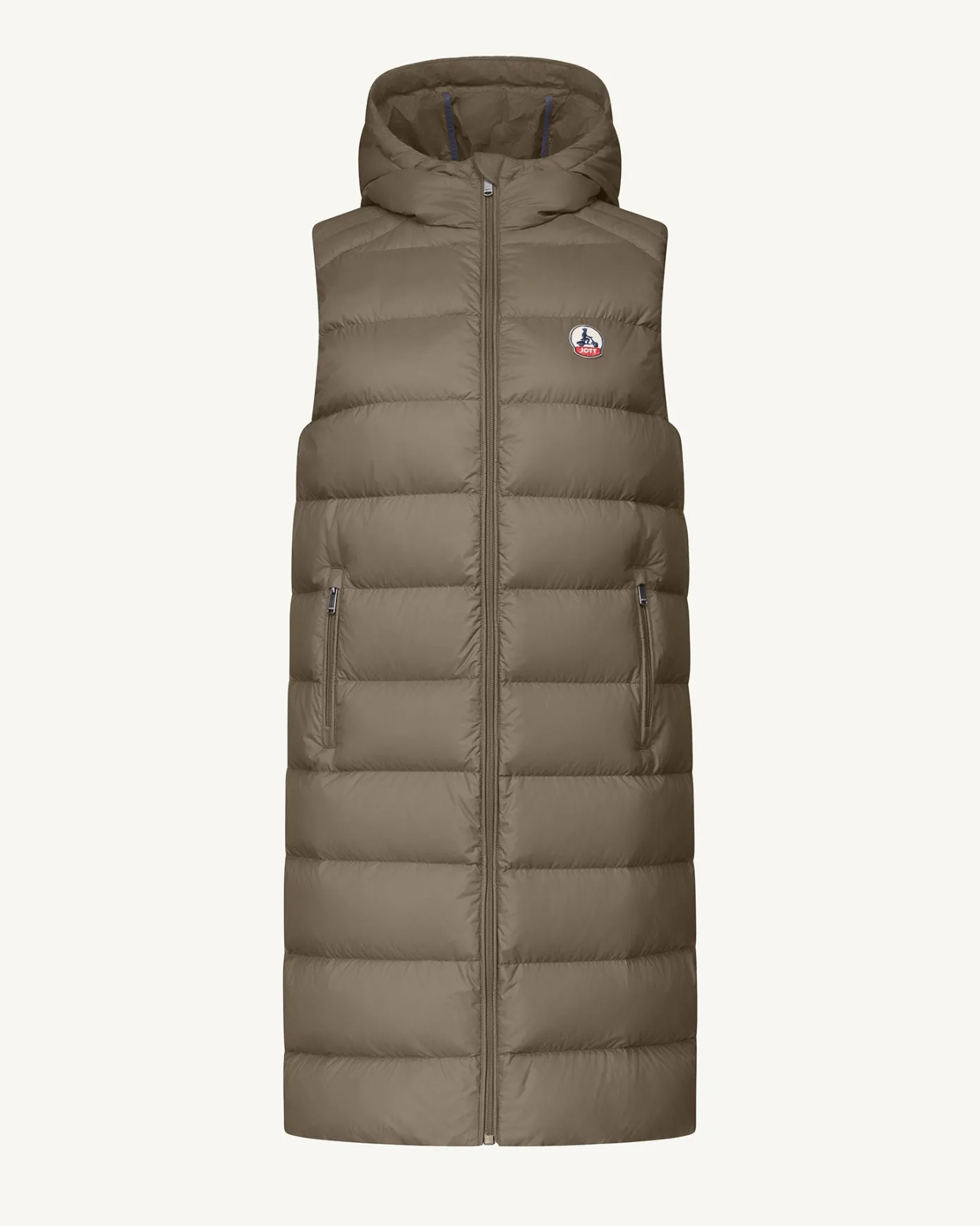 Doudoune longue sans manches Taupe Manon