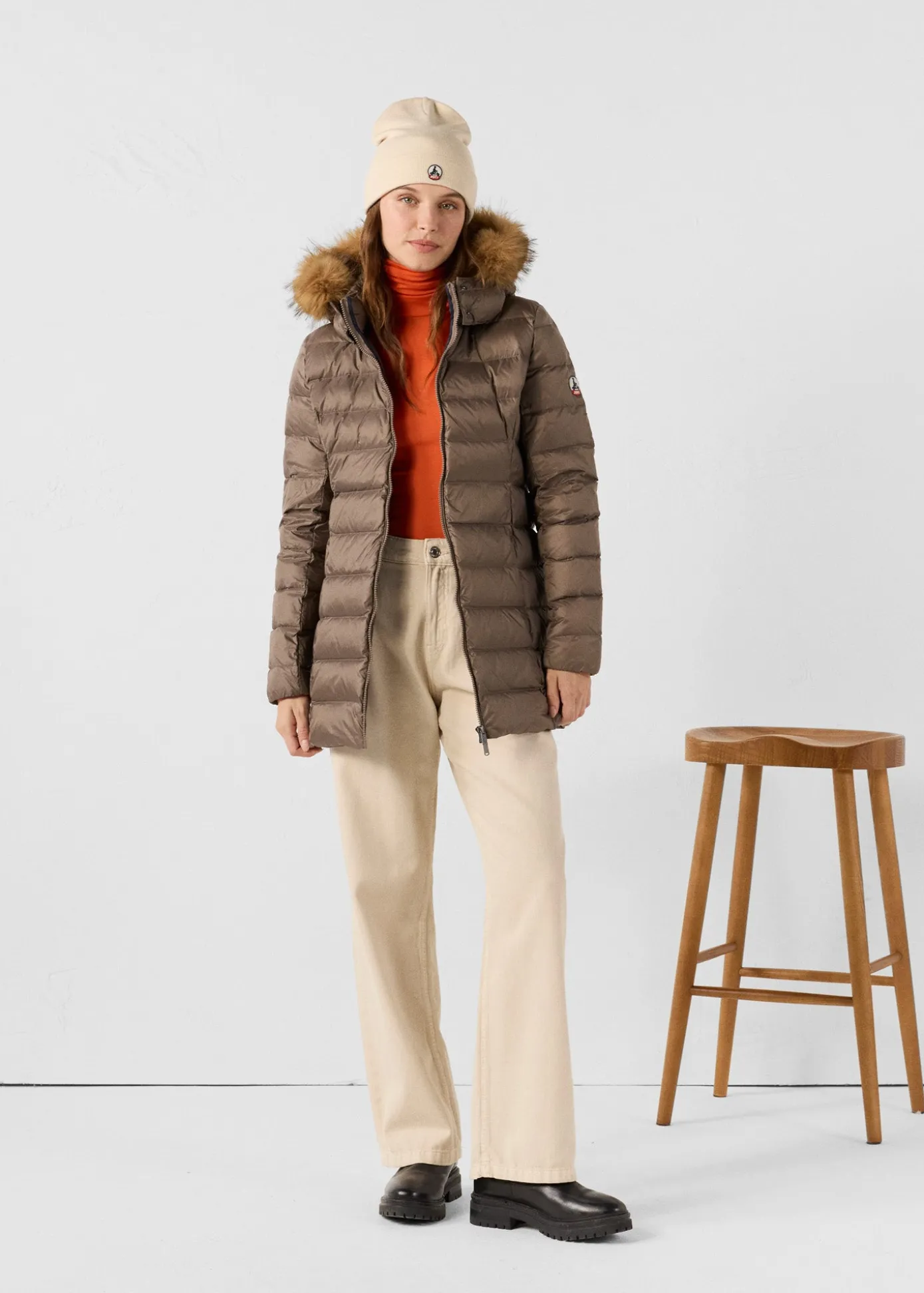 Doudoune mi-longue Grand Froid Taupe Perle