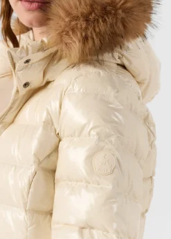 Doudoune mi-longue laquée Grand Froid Naturel Perle