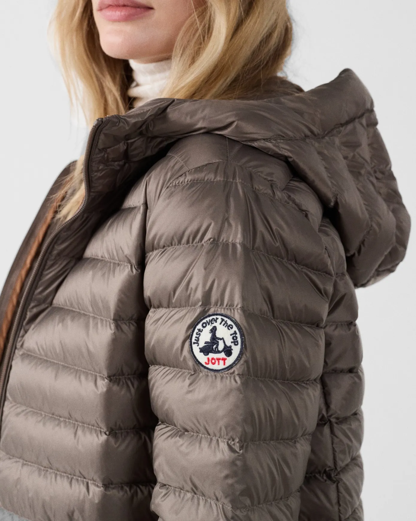 Doudoune mi-longue Taupe Claudie
