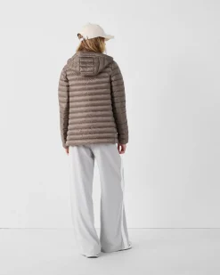 Doudoune mi-longue Taupe Claudie