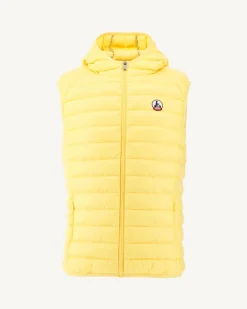 Doudoune sans manches à capuche Jaune clair Pat