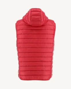 Doudoune sans manches à capuche Rouge Pat