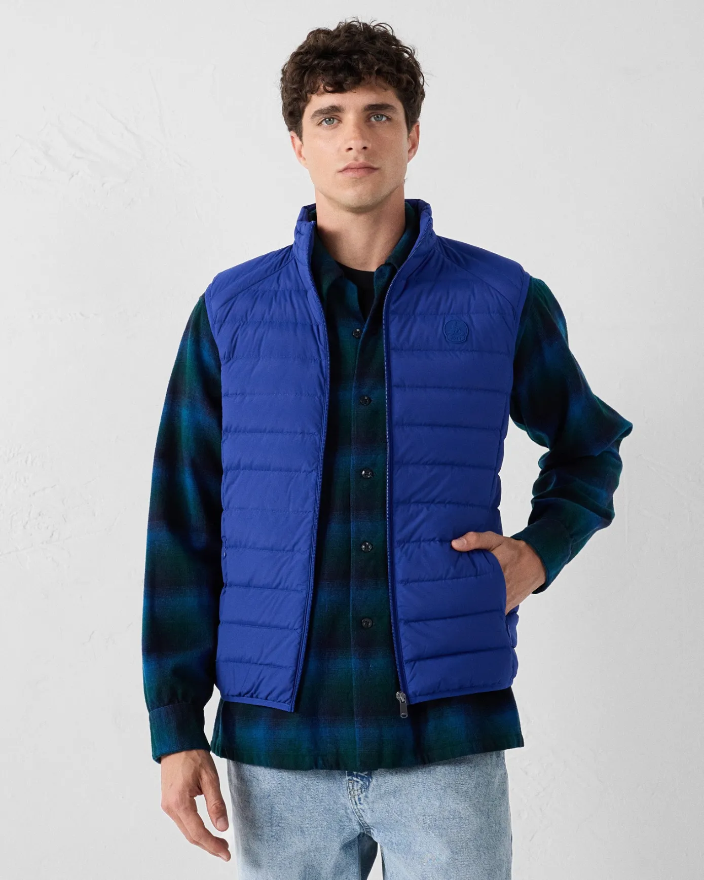 Doudoune sans manches stretch Bleu cobalt Arafo