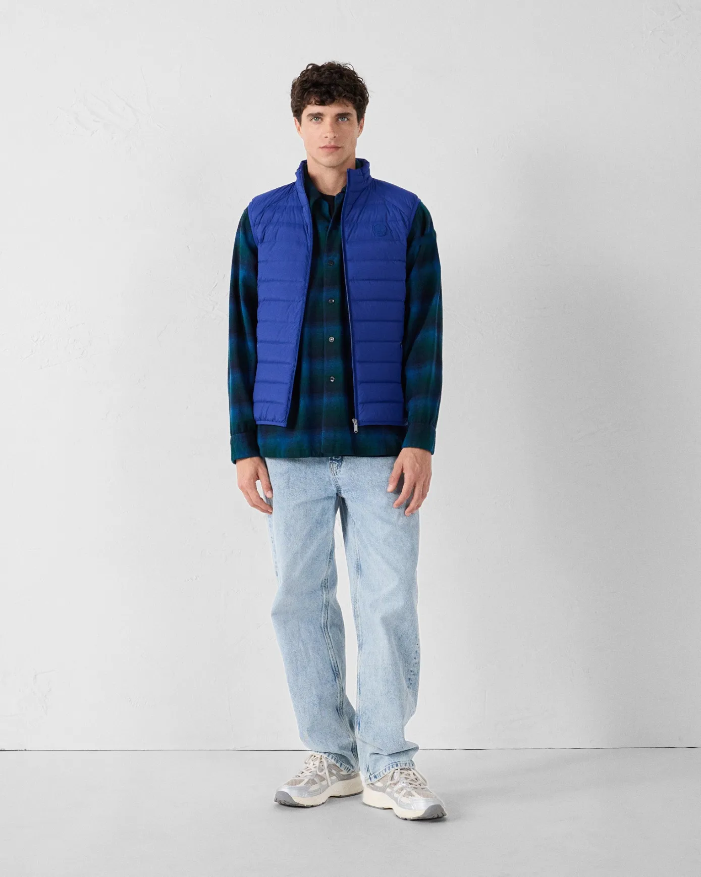 Doudoune sans manches stretch Bleu cobalt Arafo
