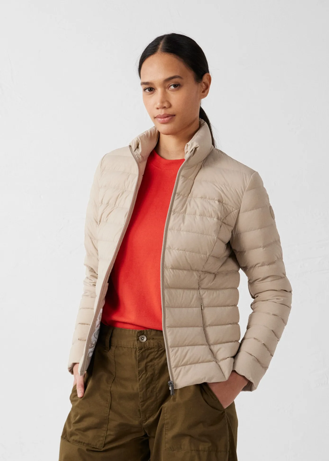 Doudoune stretch légère Beige Maia