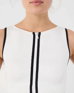 Haut de maillot de bain en néoprène Blanc Jisoo top