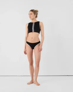 Haut de maillot de bain en néoprène Noir Jisoo top