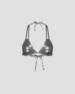 Haut de maillot de bain triangle Argent Assia top