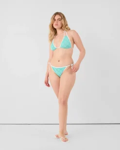 Haut de maillot de bain triangle Mono lagon Maddie monogram top