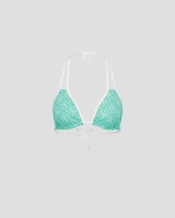 Haut de maillot de bain triangle Mono lagon Maddie monogram top