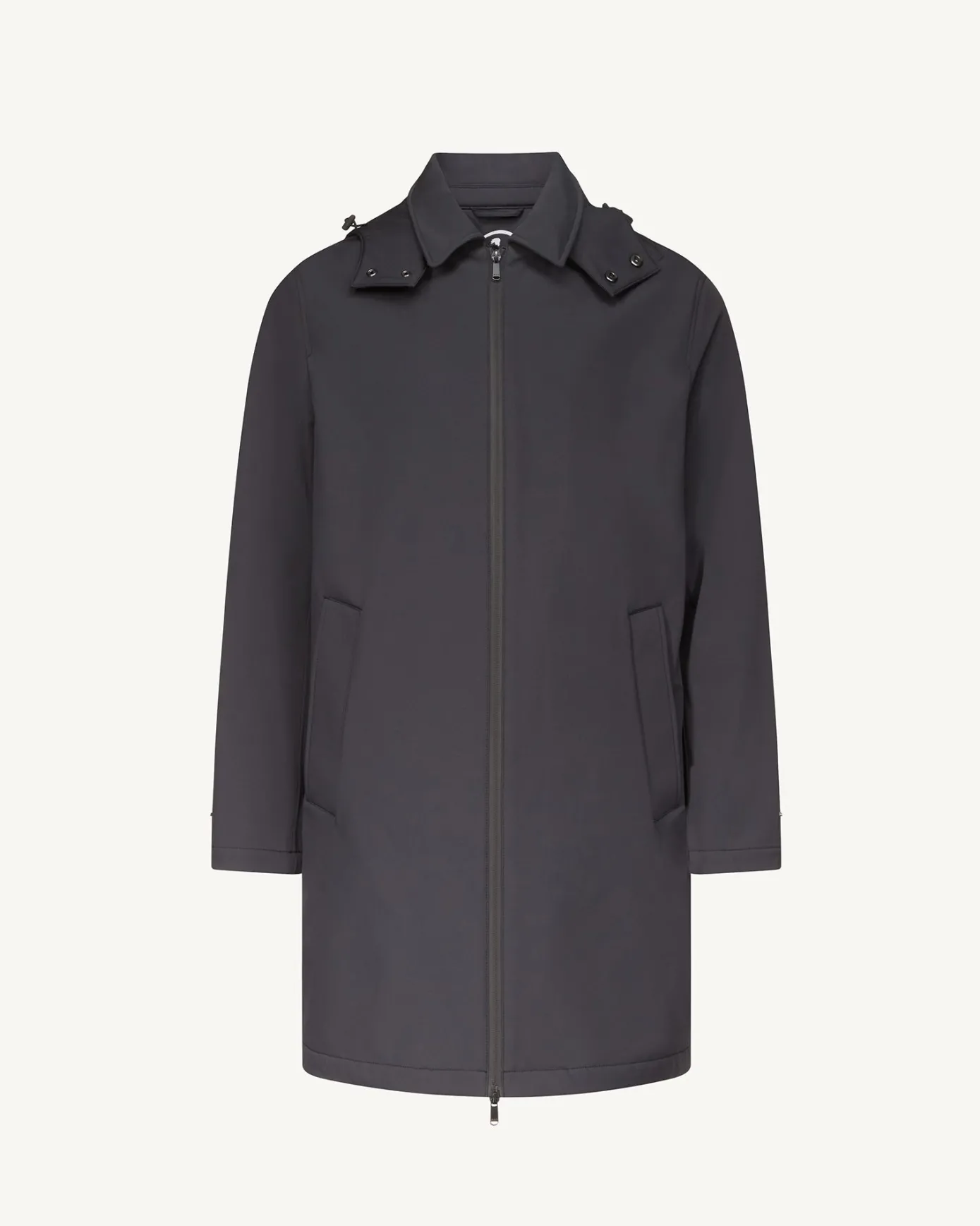 Imperméable à capuche amovible Noir Athenes 2.0