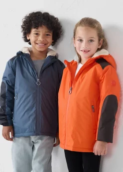 Imperméable enfant à capuche sherpa Rouge feu Lag sherpa