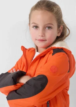 Imperméable enfant à capuche sherpa Rouge feu Lag sherpa