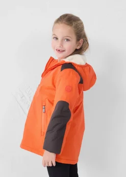 Imperméable enfant à capuche sherpa Rouge feu Lag sherpa