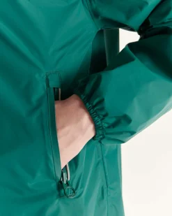 Imperméable long à capuche paquetable Vert foncé Copenhagen