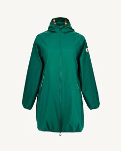 Imperméable long à capuche paquetable Vert foncé Copenhagen