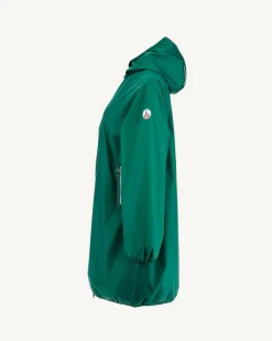 Imperméable long à capuche paquetable Vert foncé Copenhagen