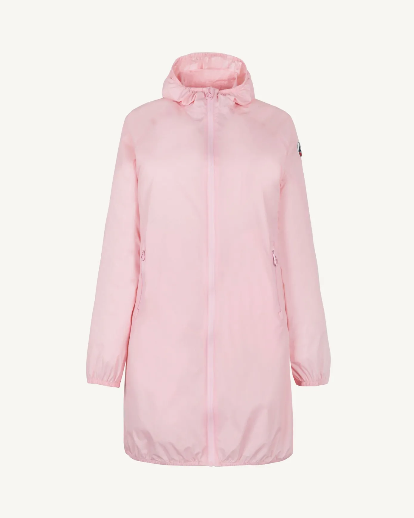 Imperméable long à capuche Rose pêche Glendale