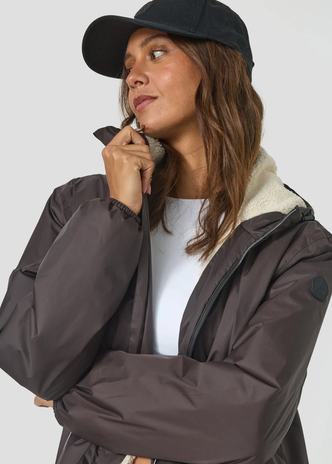 Imperméable Mixte doublé Café noir Glen sherpa