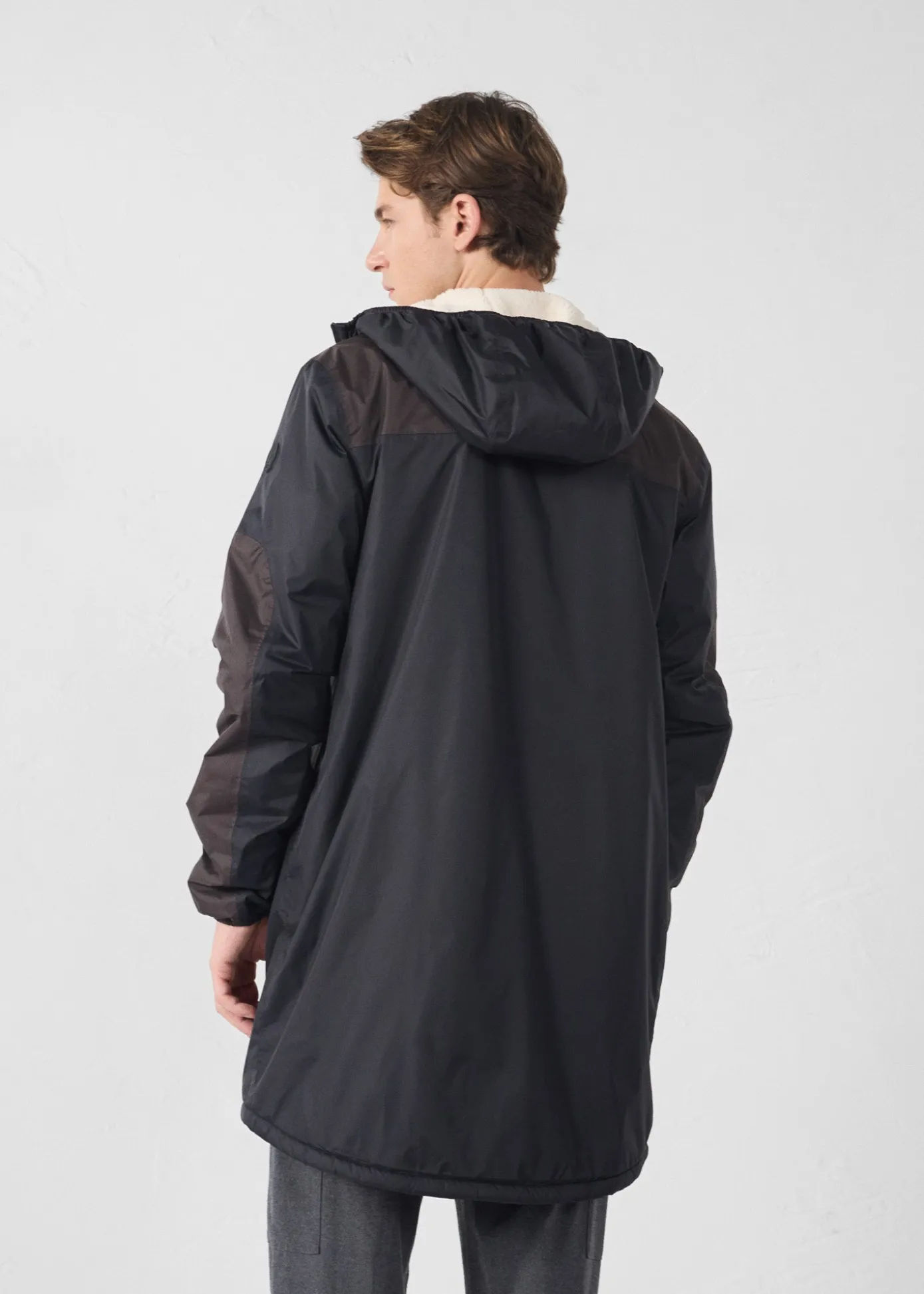 Imperméable sherpa long Noir Hallin sherpa