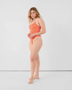 Maillot de bain femme Mono rouge feu Mary monogram