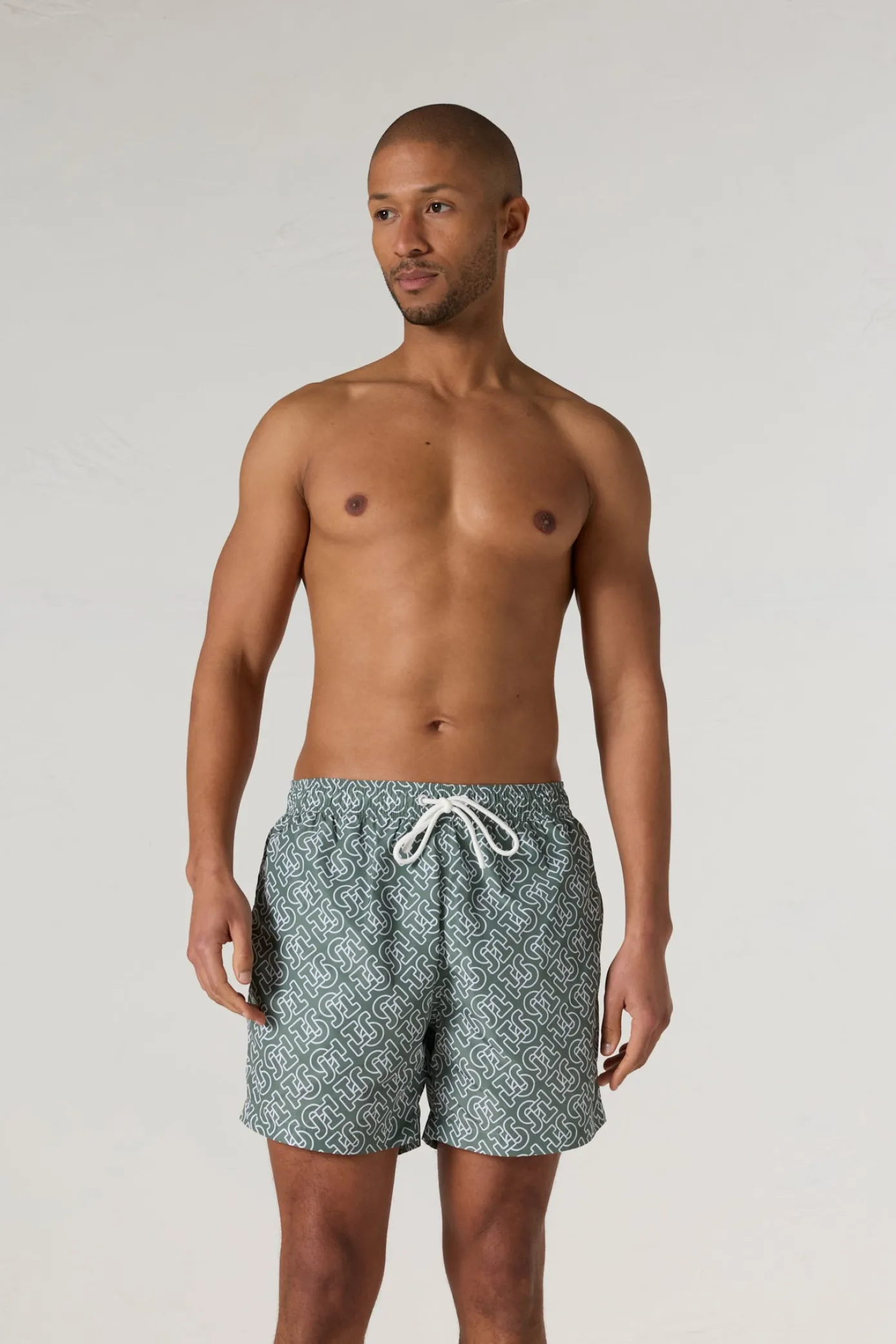 Maillot de bain Mono vert sauge Ian monogram