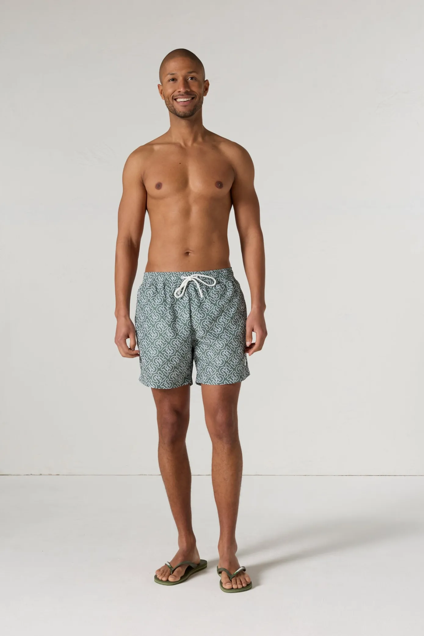 Maillot de bain Mono vert sauge Ian monogram