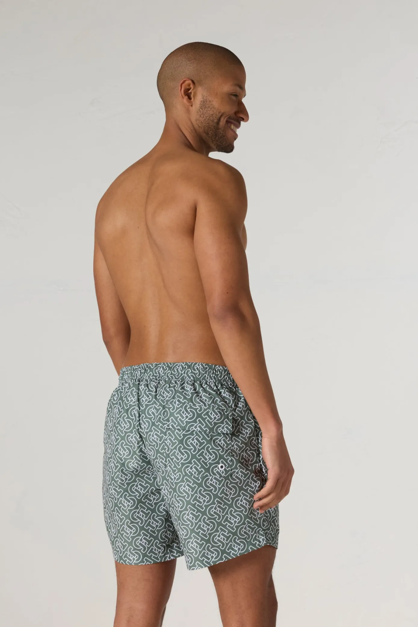 Maillot de bain Mono vert sauge Ian monogram