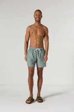 Maillot de bain Vert sauge rayé Ian stripe