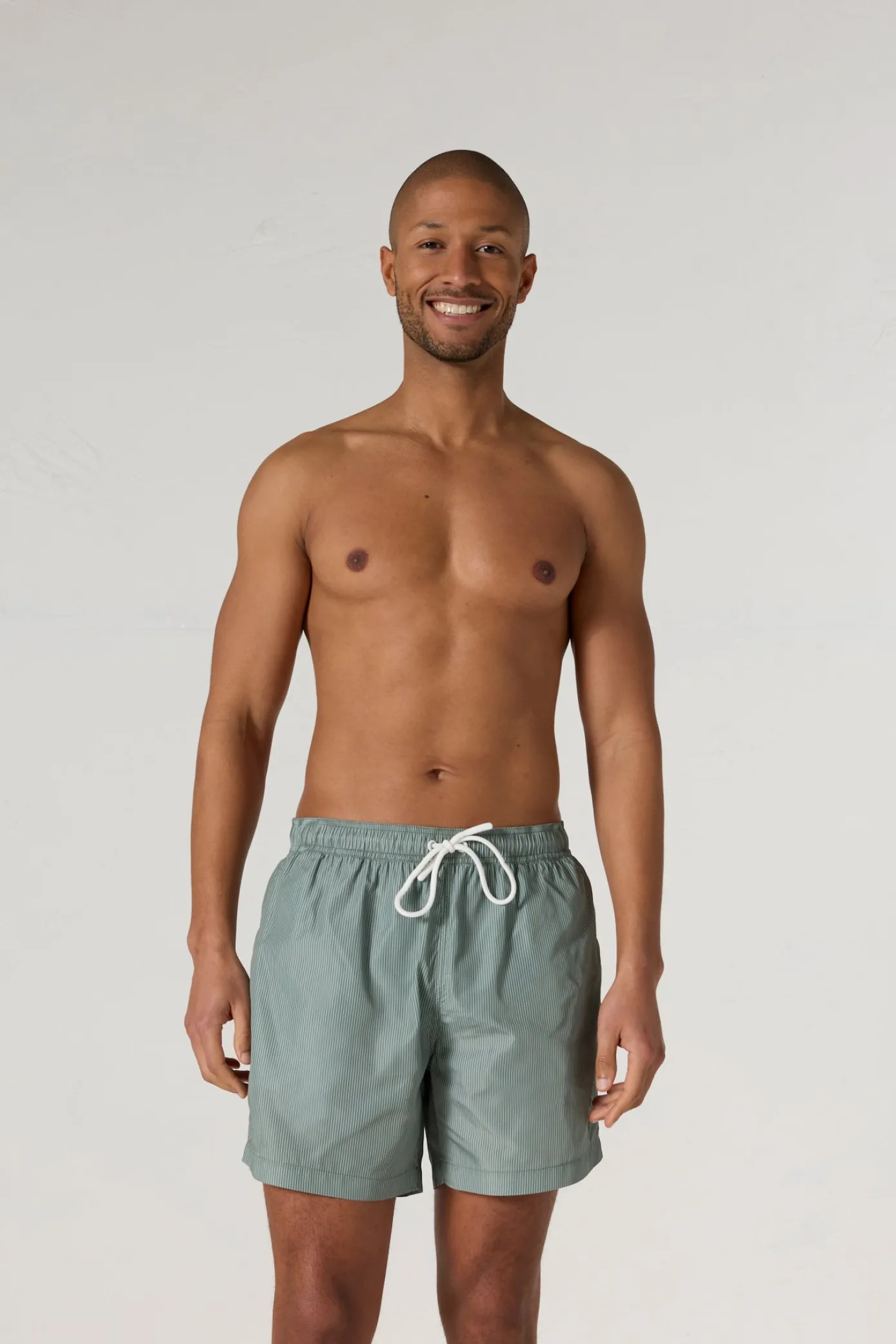 Maillot de bain Vert sauge rayé Ian stripe